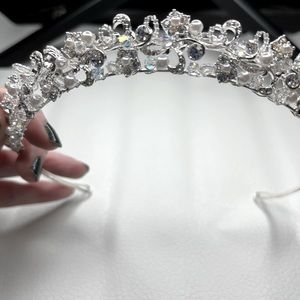 Davids Bridal TIARA Collection - With SWAROVSKI Crystal and Pearls - Silver